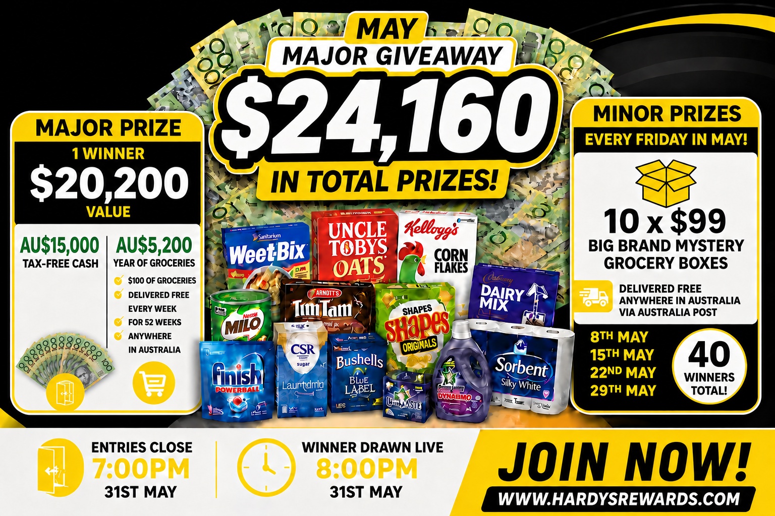 $15,000 Tax Free Cash! & $5,200 one year FREE Groceries Delivered $100 per week!