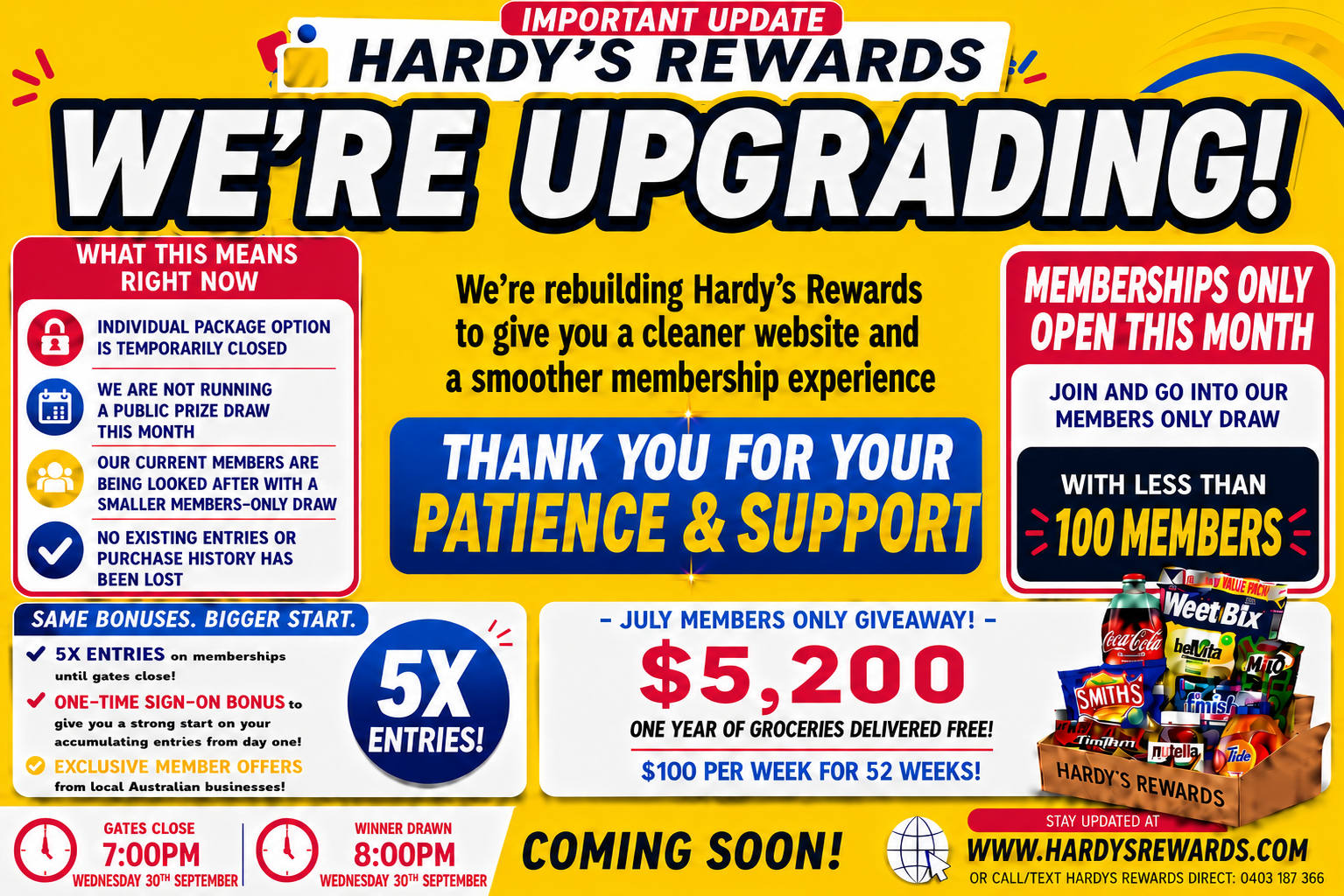 Win a year of groceries in a member-only giveaway