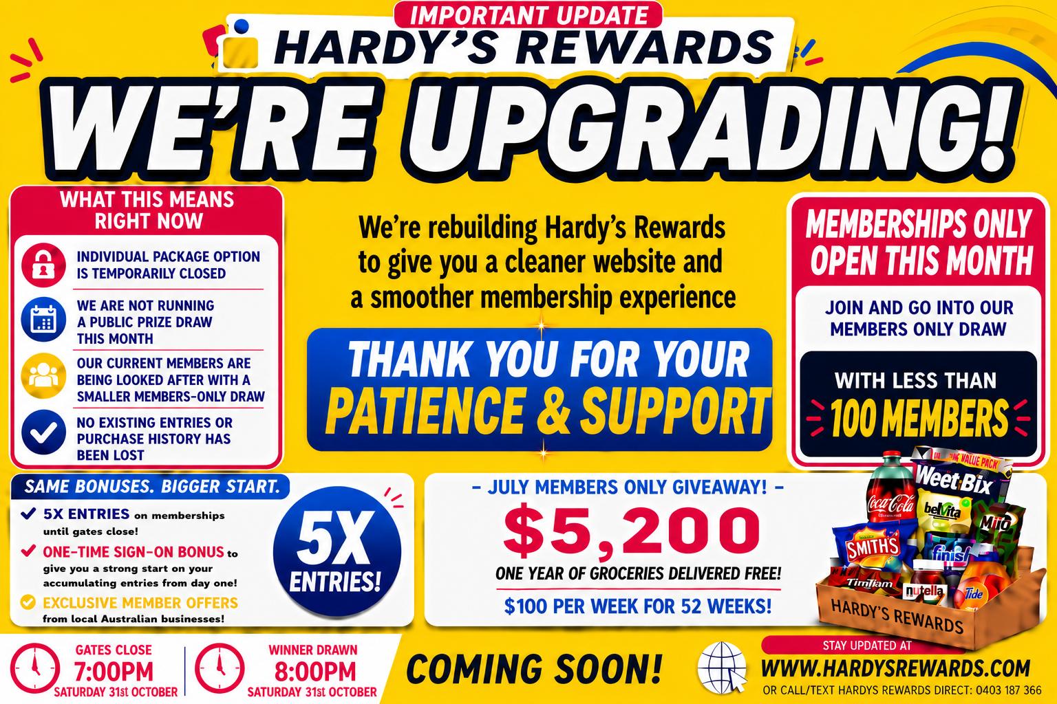 Win a year of groceries in a member-only giveaway